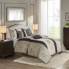 7 Piece Jacquard Comforter Set with Throw Pillows - as Pic