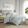 6 Piece Oversized Cotton Comforter Set with Throw Pillow - as Pic