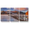 3 Panels Framed Jetty & Lake Canvas Wall Art Decor,3 Pieces Mordern Canvas Decoration Painting for Office,Dining room,Living room, Bedroom Decor-Ready