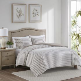 3 Piece Clipped Jacquard Duvet Cover Set - as Pic