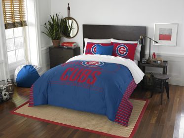 Cubs OFFICIAL Major League Baseball; Bedding; "Grand Slam" Full/Queen Printed Comforter (86"x 86") & 2 Shams (24"x 30") Set by The Northwest Company -