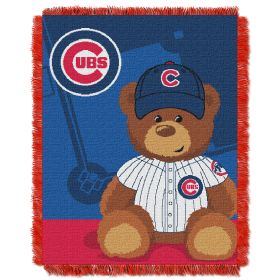 Cubs OFFICIAL Major League Baseball; "Field Bear" Baby 36"x 46" Triple Woven Jacquard Throw by The Northwest Company - 1MLB/04401/0006/RET