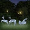 Reindeer & Sleigh Christmas Decoration 60 LEDs Outdoor White - White