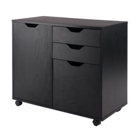 Halifax Wide Storage Cabinet; 2-Drawer; Filing Cabinet; Black - 20431