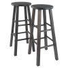 Element 2-Pc Square Leg Bar Stool Set; Oyster Gray - 16270