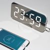 Digital LED Alarm Clock Mirror 2 USB Charger Ports Night Light LED Table Clock Snooze Function Adjustable Brightness Desk Clocks - Black-White - China