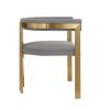 Modrest Pontiac Modern Grey Velvet & Champagne Gold Dining Chair - as Pic