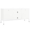 TV Stand White 41.3"x13.8"x20.5" Steel and Glass - White