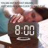 Digital LED Alarm Clock Mirror 2 USB Charger Ports Night Light LED Table Clock Snooze Function Adjustable Brightness Desk Clocks - Black-White - China