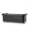 Mirod Comfy 3-Seat Sofa with Wooden Legs, Retro Style for Living Room and Study - as Pic