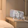 Digital LED Alarm Clock Mirror 2 USB Charger Ports Night Light LED Table Clock Snooze Function Adjustable Brightness Desk Clocks - Black-White - China