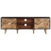 TV Stand 55.1"x11.8"x18.1" Rough Mango Wood and Solid Wood Acacia - Brown