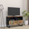 TV Stand 27.6"x13"x18.1" Solid Wood Reclaimed - Black