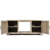 65 Inch Media Component TV Stand with Adjustable Shelves - Wood color