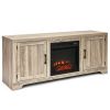 65 Inch Media Component TV Stand with Adjustable Shelves - Wood color