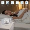 Digital LED Alarm Clock Mirror 2 USB Charger Ports Night Light LED Table Clock Snooze Function Adjustable Brightness Desk Clocks - White-White - China