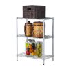 Concise 3 Layers Carbon Steel & PP Storage Rack, Kitchen Storage Rack RT - silver