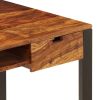 Desk 43.3"x21.7"x30.7" Solid Sheesham Wood and Steel - Brown