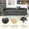 82*30" Modern Teddy Velvet Sofa,2-3 Seat Mid Century Indoor Couch, Exquisite Upholstered Loveseat with Striped Decoration for Living Room,Bedroom,Apar