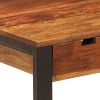 Desk 43.3"x21.7"x30.7" Solid Sheesham Wood and Steel - Brown