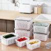 Storage Box Fridge Organizer Fresh Vegetable Fruit Boxes Drain Basket Storage Containers Pantry Kitchen Organizer For Kitchen - 1700ML