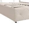 Full size Upholstered Platform bed with a Hydraulic Storage System - Beige - pic