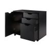 Halifax Wide Storage Cabinet; 2-Drawer; Filing Cabinet; Black - 20431