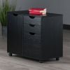 Halifax Wide Storage Cabinet; 2-Drawer; Filing Cabinet; Black - 20431