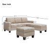 [VIDEO provided] 81.1*76.3*35" Reversible Sectional Couch with Storage Ottoman L-Shaped Sofa,Sectional Sofa with Chaise,Nailheaded Textured Fabric 3 p