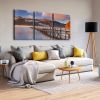 3 Panels Framed Jetty & Lake Canvas Wall Art Decor,3 Pieces Mordern Canvas Decoration Painting for Office,Dining room,Living room, Bedroom Decor-Ready