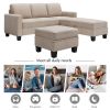 [VIDEO provided] 81.1*76.3*35" Reversible Sectional Couch with Storage Ottoman L-Shaped Sofa,Sectional Sofa with Chaise,Nailheaded Textured Fabric 3 p