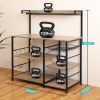 Baker's Rack with Power Outlet; 6-Tier Kitchen Storage Rack; Coffee Bar with Storage Basket; Microwave Oven Stand with 6 S-Hooks; Table Organizer with