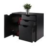 Halifax Wide Storage Cabinet; 2-Drawer; Filing Cabinet; Black - 20431