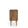 Manhattan Comfort Liberty Mid-Century Modern Nightstand 1.0 with 1 Cubby Space and 1 Drawer in Rustic Brown - Default Title