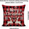 Christmas Pillow Covers, 4PCS Winter Holiday Decorations Xmas Rustic Throw Pillowcase - color5