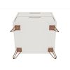 Manhattan Comfort Rockefeller 2.0 Mid-Century Modern 2-Drawer Nightstand in Off White and Nature - Default Title