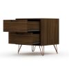 Manhattan Comfort Rockefeller 2.0 Mid-Century- Modern Nightstand with 2-Drawer in Brown - Default Title