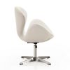 Manhattan Comfort Raspberry White and Polished Chrome Faux Leather Adjustable Swivel Chair - Default Title