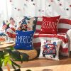 4th of July Decorations Pillow Covers Stripes Patriotic Throw Pillow Covers - white