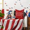 4th of July Decorations Pillow Covers Stripes Patriotic Throw Pillow Covers - white