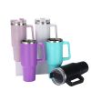 40 oz. With Logo Stainless Steel Thermos Handle Water Glass With Lid And Straw Beer Glass Car Travel Kettle Outdoor Water Bottle - 1200ml - A6