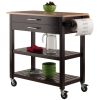 Langdon Kitchen Cart; Drop Leaf; Cappuccino and Natural - 40826