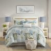 6 Piece Oversized Cotton Comforter Set with Throw Pillow - as Pic