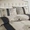 7 Piece Jacquard Comforter Set with Throw Pillows - as Pic