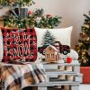 Christmas Pillow Covers, 4PCS Winter Holiday Decorations Xmas Rustic Throw Pillowcase - color4