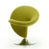 Manhattan Comfort Curl Green and Polished Chrome Wool Blend Swivel Accent Chair - Default Title