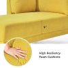 65" Mid-Century Modern Fabric Corner Lounge Chair, Upholstered Indoor Chaise Lounge for Bedroom,Office,Small Living Room & Apartment  - Yellow