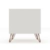 Manhattan Comfort Rockefeller 1.0 Mid-Century- Modern Nightstand with 1-Drawer in Off White - Default Title