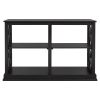 Console Table with 3-Tier Open Storage Spaces and 'X' Legs, Narrow Sofa Entry Table for Living Room, Entryway and Hallway  - Black