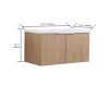 Modern Design 36 Inch Float Mounting Bathroom Vanity With Sink Soft Close Door,2 Doors-00636 IMO(KD-Packing) - Imitative Oak